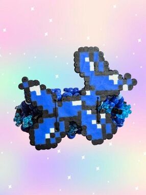 Blue Balloon Dog Perler Kandi Cuff
